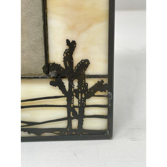 Stained Glass Picture Frame 3.5" x 5" Cowboy Yellowstone Sunset Ropin Western - Picture 3 of 7